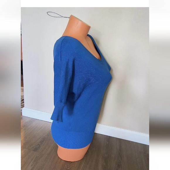 Women's Take Out Blue Kimono 3/4 Sleeve Knit Top Size Small NWOT - Picture 4 of 5